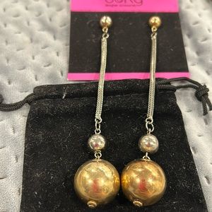 Long Gold/Silver Ball Drop Earrings-Boutique